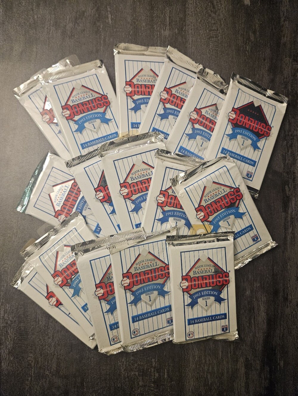 LOT OF 16: 1993 Donruss Baseball Series 1 Sealed Packs (224 Cards Total)